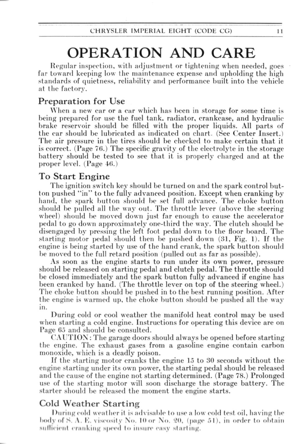 1931 Chrysler Imperial Owners Manual Page 61